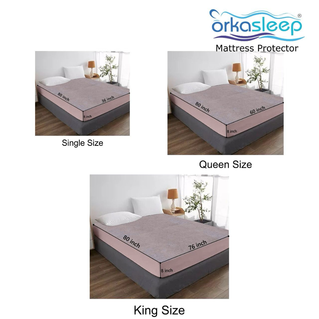 Orkasleep Mattress Protector, Beige view 7